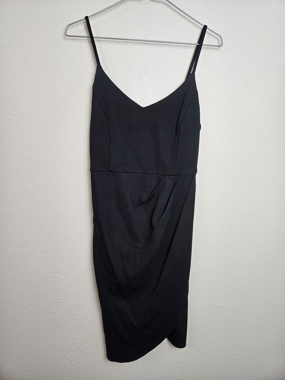 Sleek Black Spaghetti-Strap Mini Dress